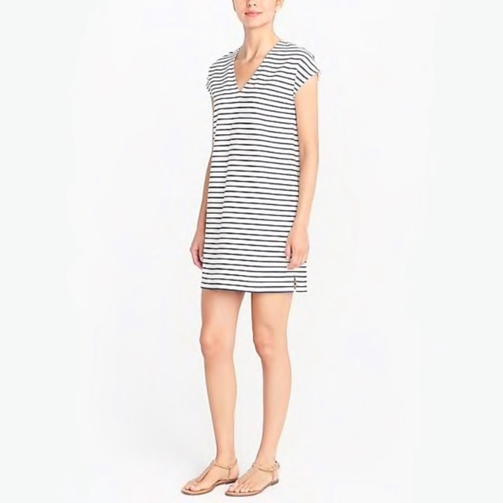 NWT Madewell striped V Neck Shift Dress XS